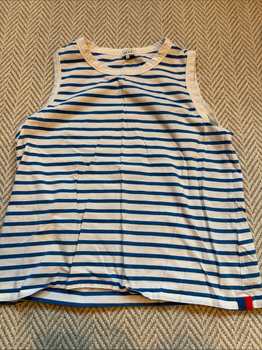KULE Blue & White Striped Tank Top